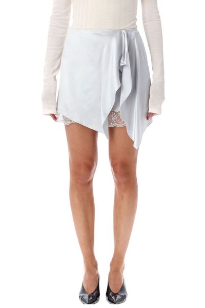 Acne Studios Draped Lace-Trim Mini Skirt