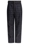 Burberry Straight-Leg Checked Belted Trousers