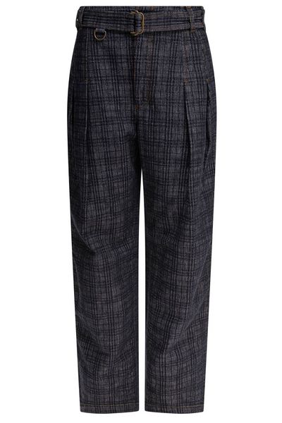 Burberry Straight-Leg Checked Belted Trousers