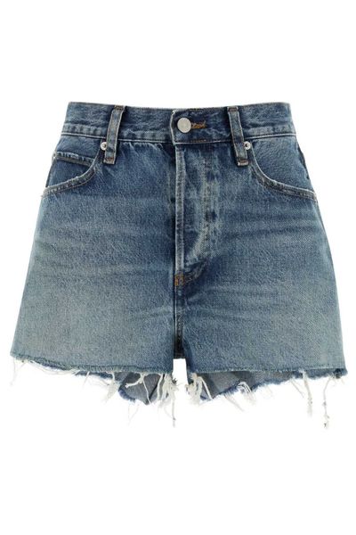 Frame The Dare Frayed Denim Shorts