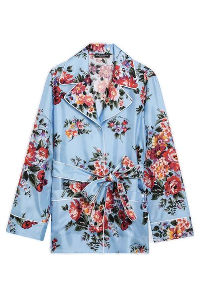 Dolce & Gabbana Flower Bouquet-Printed Twill Shirt