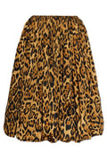 Alaïa Gathered Animal-Pattern Skirt