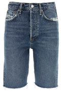 AGOLDE Knee-Length Straight Fit Denim Shorts
