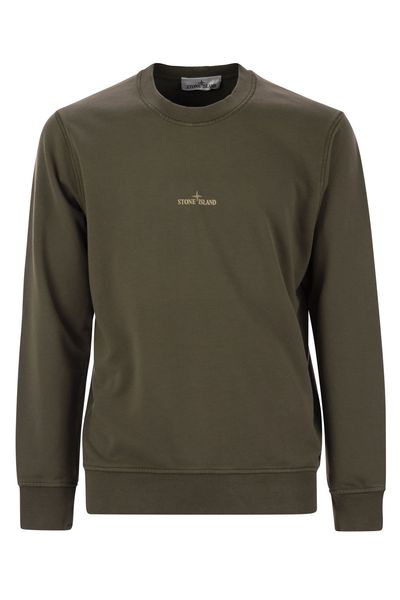 Stone Island Logo Printed Crewneck Sweatshirt