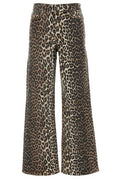 Ganni Leopard Printed Flared Jeans