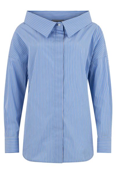 Balenciaga Striped Wide-Collar Shirt