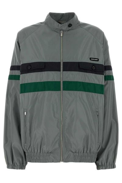Miu Miu Logo-Patch Zipped Panelled Jacket