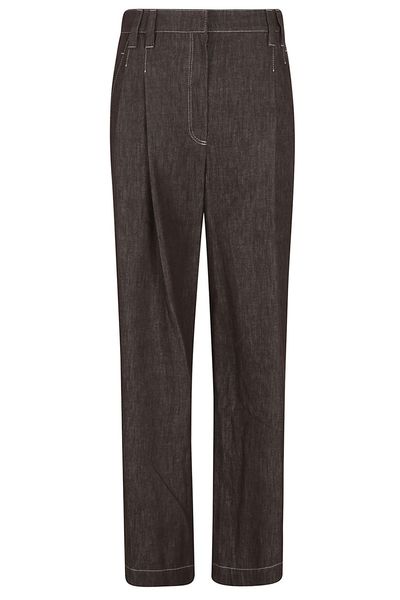 Brunello Cucinelli Box-Pleat Detailed Straight-Leg Trousers