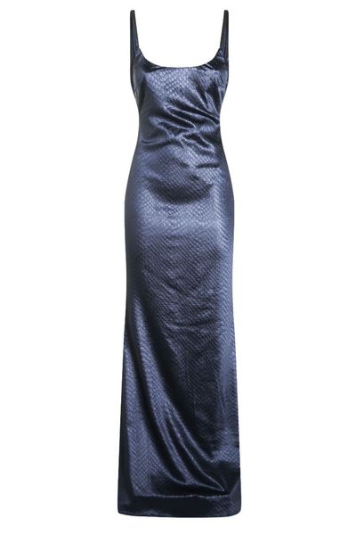 Elisabetta Franchi Bow-Back Satin Maxi Dress