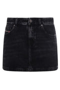 Diesel Logo Patch Denim Skirt