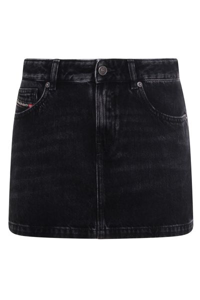 Diesel Logo Patch Denim Skirt