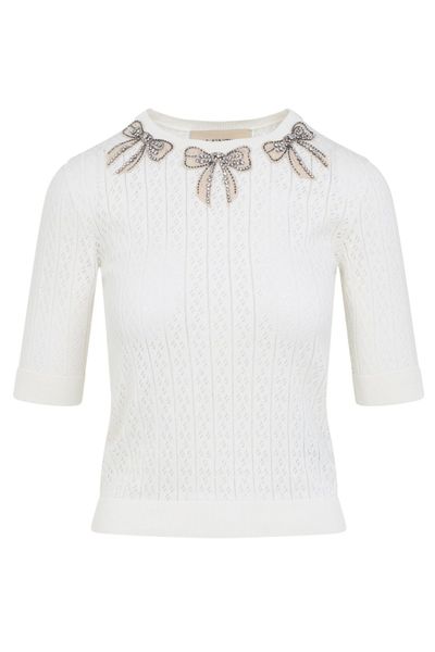 Valentino Bow Embellished Crewneck Jumper