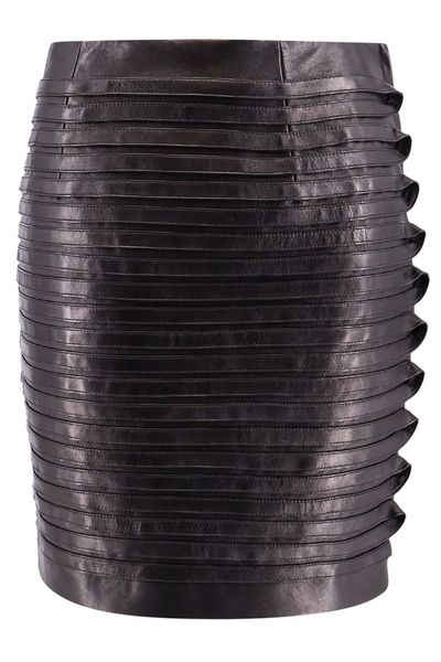 Versace High-Waist Leather Mini Skirt