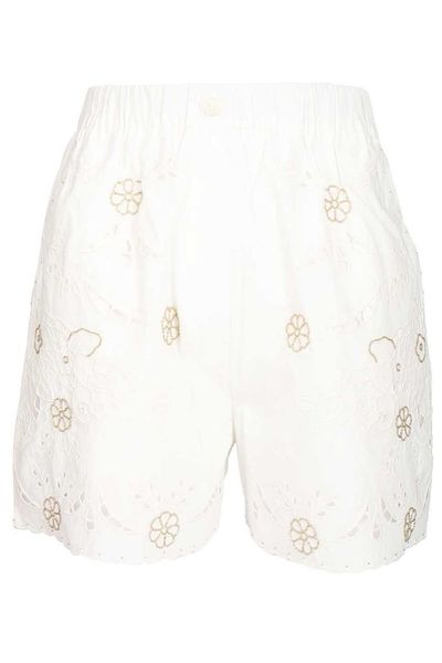 Forte Forte Lace Embroidered Poplin Shorts