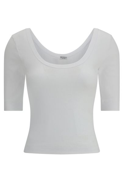Brunello Cucinelli Three-Quarter Sleeved Knitted T-Shirt