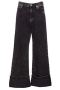 Pinko Wanda Wide-Leg Turn-Up Jeans