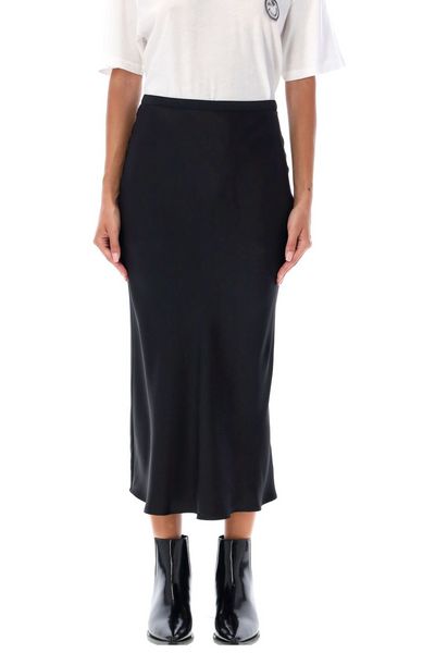Anine Bing Bar Fluted Satin Midi Skirt