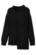Yohji Yamamoto Asymmetric Cable Knit Cardigan