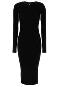Prada Long-Sleeved Ribbed Midi Dress