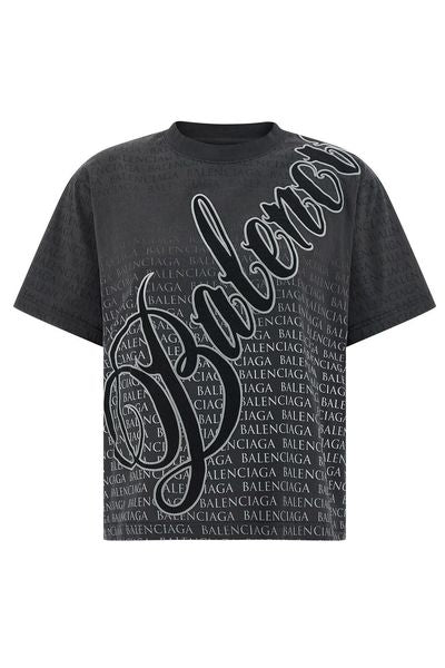 Balenciaga Logo Embroidered Monogrammed T-Shirt