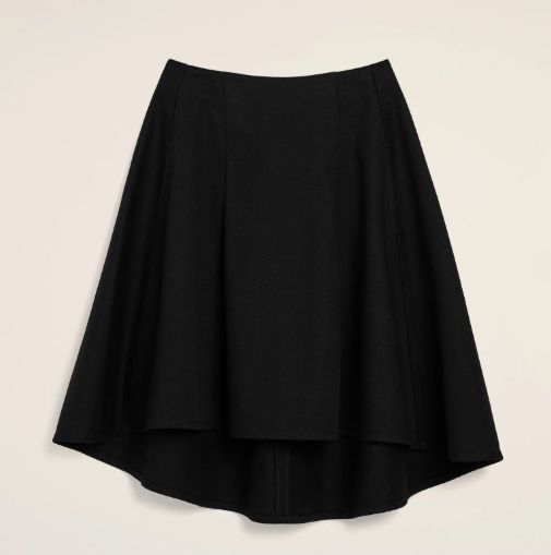 AMI High-Low Flared Skirt