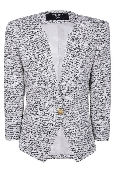 Balmain Love Letter Buttoned Tailored Jacket