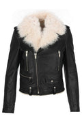 Saint Laurent Zip Detailed Biker Jacket