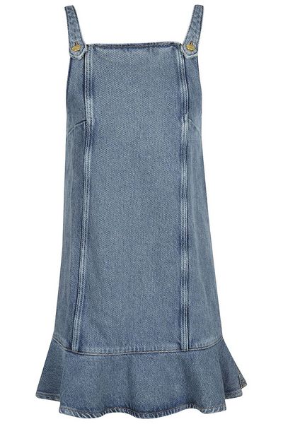 Ganni Square Neck Denim Mini Dress