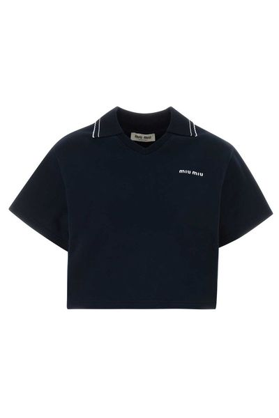 Miu Miu Cropped Polo Sweatshirt