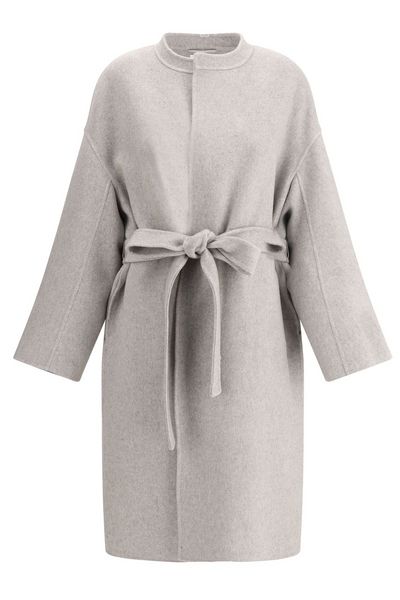 The Row Belted Waist Crewneck Coat