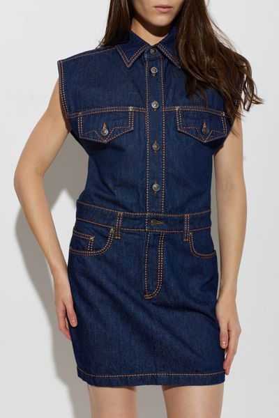 Versace Sleeveless Denim Shirt Dress