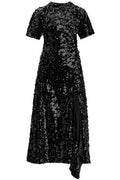Ganni Sequin Embellished Velvet Maxi Dress
