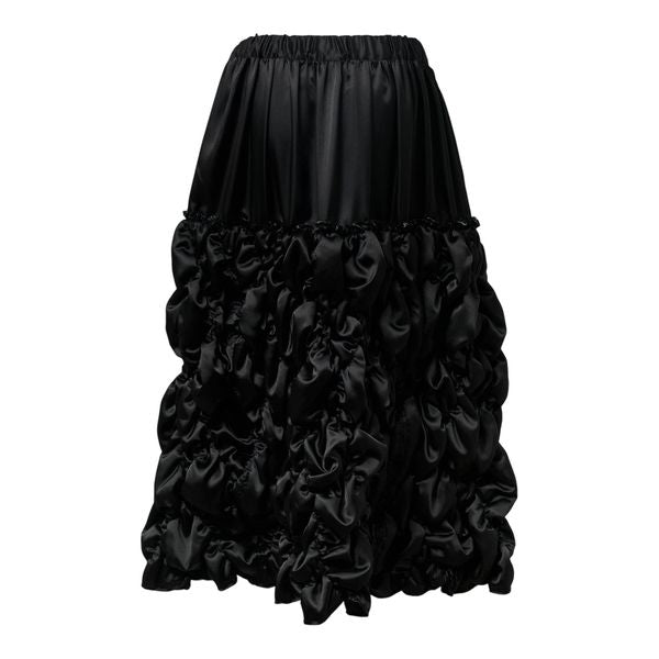 Black Comme des Garçons Satin Gathered Skirt