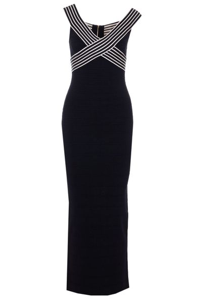 Elisabetta Franchi Striped Bands Knit Long Dress