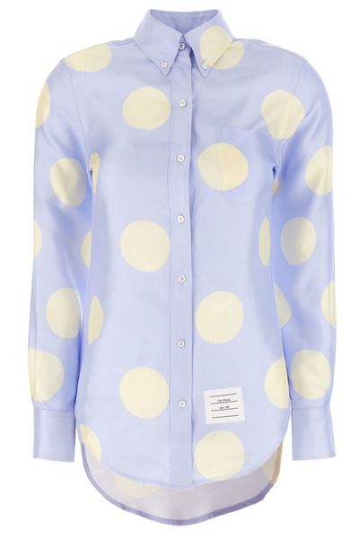 Thom Browne Polka-Dot Long-Sleeved Buttoned Shirt