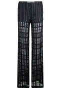 Alberta Ferretti Sheer Striped Flared Pants