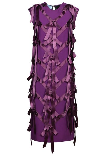 Prada Bow Embellished Crewneck Dress