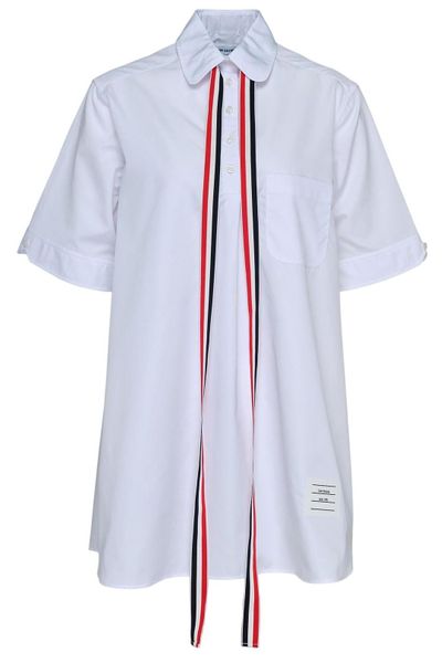 Thom Browne Short-Sleeve Bow Detail Shirt