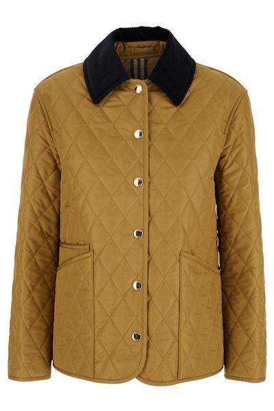 Burberry Logo Embroidered Quilted Jacket