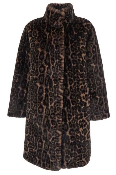 Apparis Leopard Print Faux Fur Coat