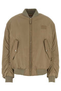 Miu Miu Logo-Patch Zipped Bomber Jacket