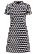 Valentino All-Over Patterned Short-Sleeved Mini Dress