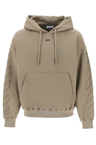 Off-White Logo Detailed Drawstring Hoodie