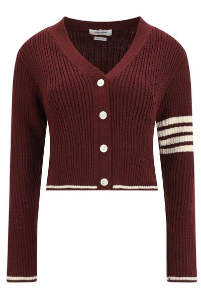 Thom Browne Cropped Cable-Knit Buttoned Cardigan
