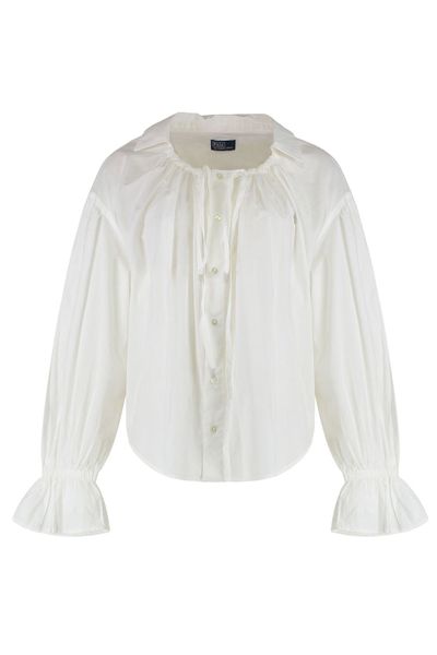 Polo Ralph Lauren Tie-Neck Poplin Top