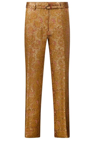 Dries Van Noten Belted Straight Leg Pants