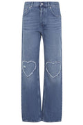 Moschino Logo Patch Straight Leg Jeans