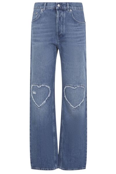 Moschino Logo Patch Straight Leg Jeans