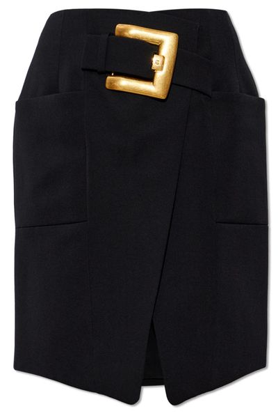 Balmain Buckled Wrap Mini Skirt