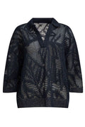 Brunello Cucinelli Open-Knit Sequined Polo Knitted Top